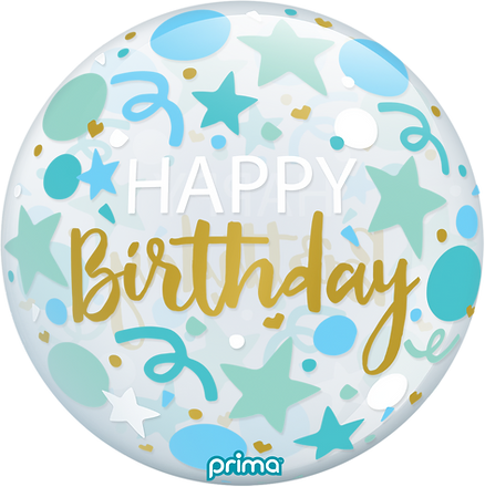 PRIMA 20” Blue Stars Happy Birthday Sphere™